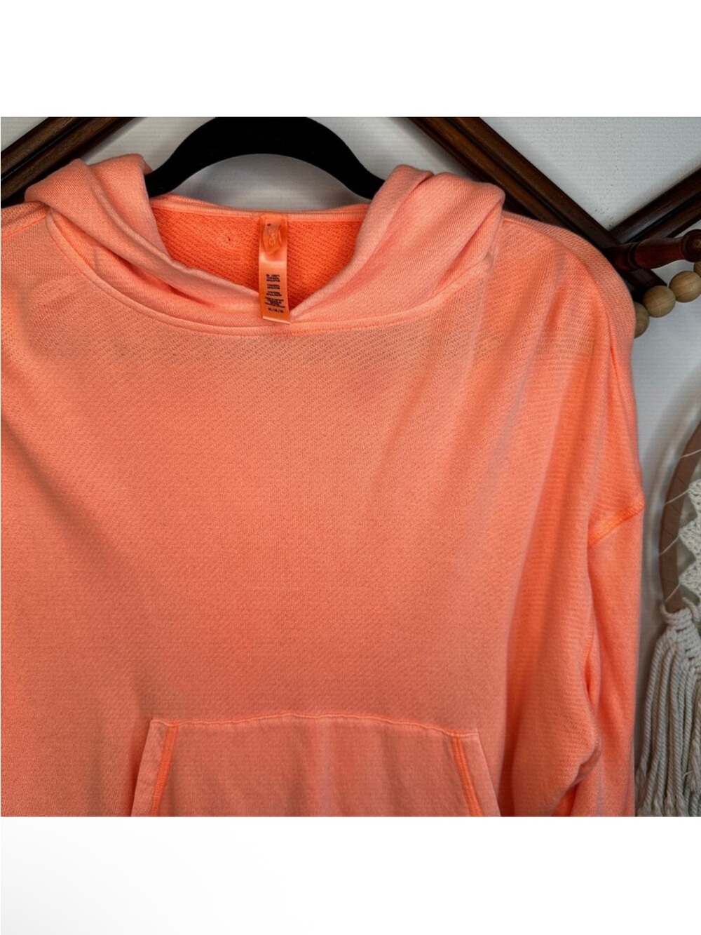 Skims Neon Orange Light French Terry Hoodie